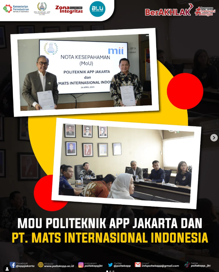 MOU Politeknik APP JAkarta dengan PT MATS Internasional 